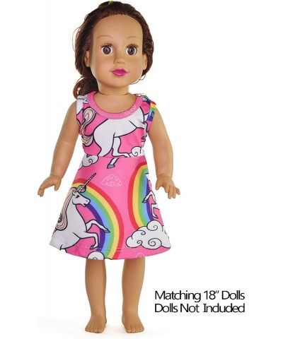 Matching Dolls & Girls Dress Unicorn Mermaid Butterfly Sleeveless Dresses for Kids 18" Doll Clothes $29.88 Doll Accessories