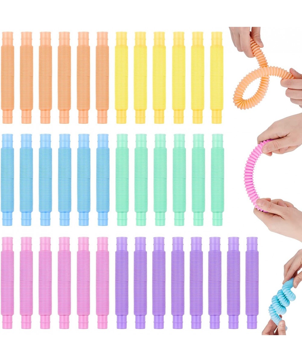 38PCS Mini Pop Tube Sensory Fidget Toy Set 6 Macaron Colors 0.75” Stretchable Pipe Poppers Finger Toys Multicolor Stress Redu...