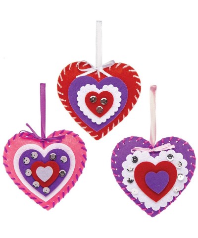 AT355 Heart Ornament Sewing Kits - Pack of 3 Creative Art and Craft Supplies for Kids to Make and Decorate $16.99 Craft Kits