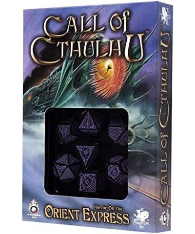 Q WORKSHOP Call Of Cthulhu Horror on the Orient Express RPG Ornamented Dice Set 7 Polyhedral Pieces $31.01 Game Accessories