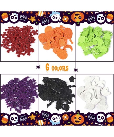 500PCS Glitter Halloween Foam Craft Stickers Self Adhesive Pumpkin Shape 3D Stickers for Pumpkin Decor Trick or Treat Bags Ca...