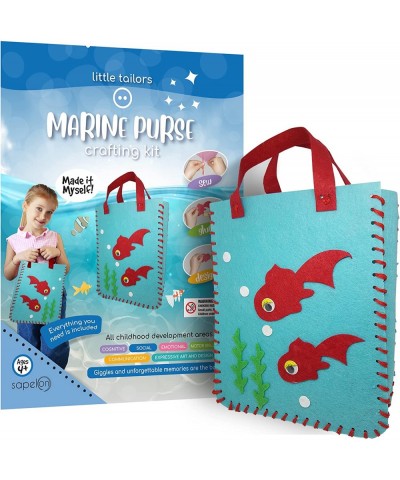 Marine Purse Sewing Kit for Kids 4-7 with Plastic Needle Crafts for Kids Ages 4-8 Kids Sewing Craft Kit My First Sewing Kit P...