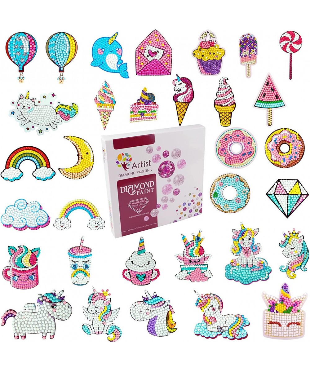 5D DIY Diamond Painting Stickers 32 pcs Patterned Unicorn Diamond Painting Kits for Kids DIY Gem Art Crafts Diamond Stickers ...