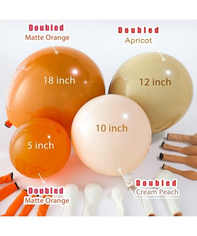 DIY 134Pcs Double-Stuffed Balloon Garland Arch Kit Balloon Decorating Strip Kit for Garland Double Layer Matte Orange Cream P...