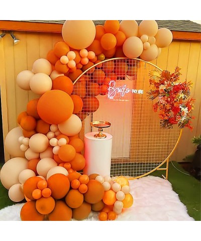 DIY 134Pcs Double-Stuffed Balloon Garland Arch Kit Balloon Decorating Strip Kit for Garland Double Layer Matte Orange Cream P...