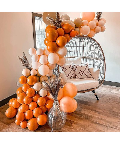 DIY 134Pcs Double-Stuffed Balloon Garland Arch Kit Balloon Decorating Strip Kit for Garland Double Layer Matte Orange Cream P...