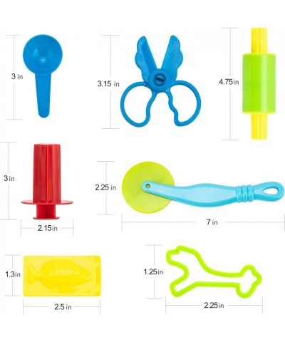 Dough Tools for Kids 50Pcs Dough Tools Kit Include Assorted Colors Dough Accessory Molds Rollers Cutters Scissors and Storage...