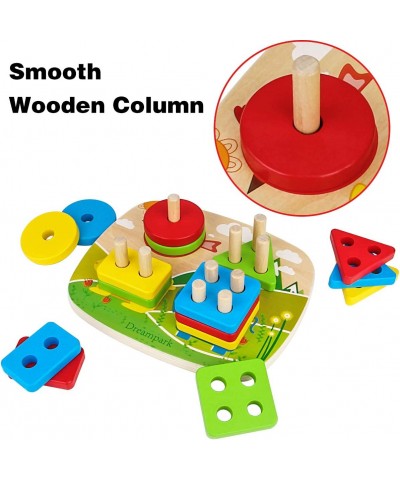 Educational Toddler Toys for Boys Girls Age 1 2 3 4 and Up Wooden Shape Color Recognition Preschool Stack and Sort Geometric ...