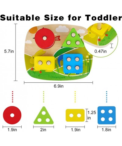 Educational Toddler Toys for Boys Girls Age 1 2 3 4 and Up Wooden Shape Color Recognition Preschool Stack and Sort Geometric ...