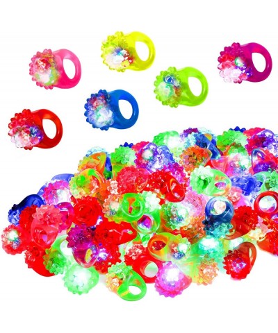 108 Pcs LED Light Up Ring - Colorful Flashing Bumpy Rings Finger Toys Novelty Glow in the Dark Soft Jelly Blinking Rings Part...