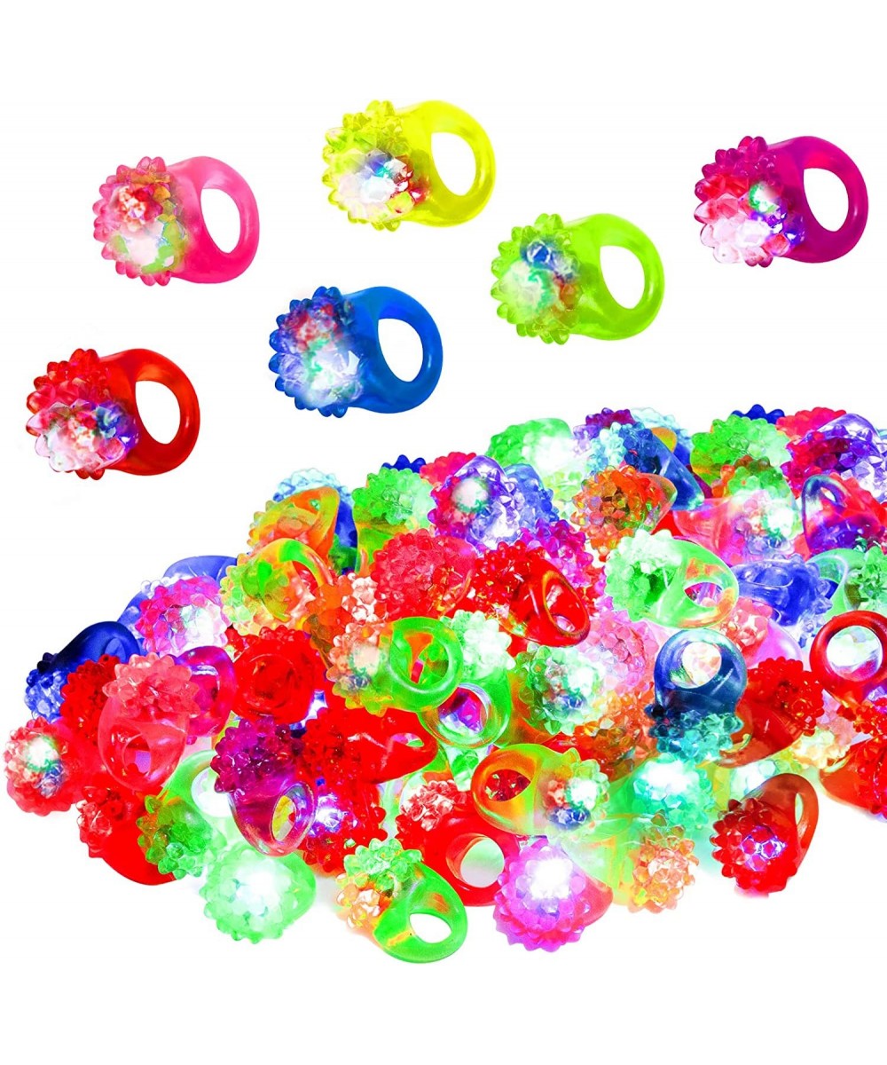 108 Pcs LED Light Up Ring - Colorful Flashing Bumpy Rings Finger Toys Novelty Glow in the Dark Soft Jelly Blinking Rings Part...