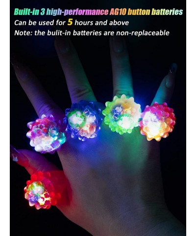 108 Pcs LED Light Up Ring - Colorful Flashing Bumpy Rings Finger Toys Novelty Glow in the Dark Soft Jelly Blinking Rings Part...