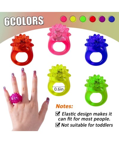 108 Pcs LED Light Up Ring - Colorful Flashing Bumpy Rings Finger Toys Novelty Glow in the Dark Soft Jelly Blinking Rings Part...