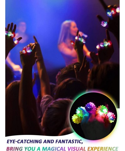 108 Pcs LED Light Up Ring - Colorful Flashing Bumpy Rings Finger Toys Novelty Glow in the Dark Soft Jelly Blinking Rings Part...