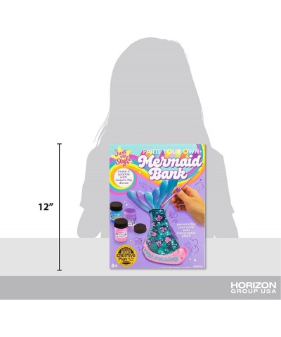 Paint Your Own Mermaid Bank by Horizon Group USA. Paint & Decorate Your Own Coin Bank with Color Changing Sequin Decal & Meta...