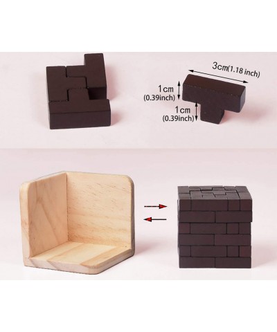 Wooden Brain Teaser Puzzle Cube Wooden Puzzles T-Shaped Jigsaw Logic Puzzle Educational Toy for Kids and Adults (Wine) $19.07...