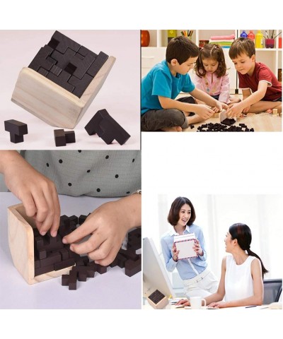 Wooden Brain Teaser Puzzle Cube Wooden Puzzles T-Shaped Jigsaw Logic Puzzle Educational Toy for Kids and Adults (Wine) $19.07...