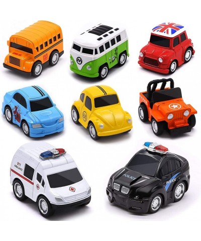 Metal Pull Back Cars Up Grade 8 Pack Kids Die-cast Alloy Toy Vehicles Friction Powered Toy Monster Trucks Buses for Toddlers ...