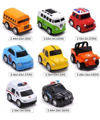 Metal Pull Back Cars Up Grade 8 Pack Kids Die-cast Alloy Toy Vehicles Friction Powered Toy Monster Trucks Buses for Toddlers ...