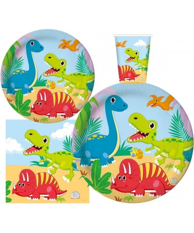 Serves 24 Complete Party Pack Dinosaur Birthday Party Supplies 9" Dinner Paper Plates 7" Dessert Paper Plates 9 oz Cups 3 Ply...