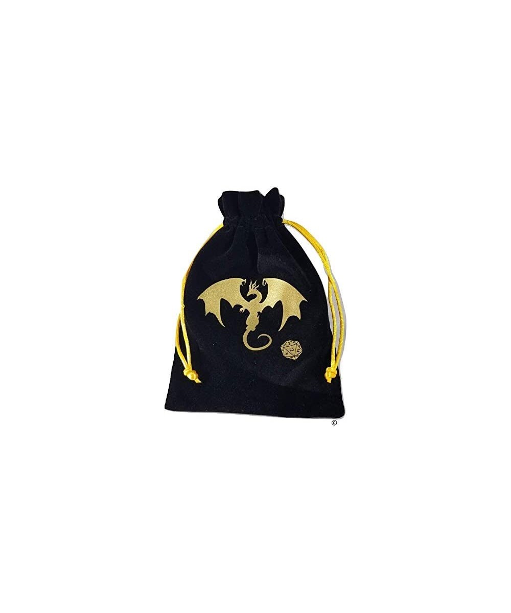 Dungeons & Dragons Black Velvet Drawstring Dice Bag with Gold Satin Interior $17.04 Game Accessories