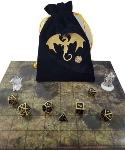 Dungeons & Dragons Black Velvet Drawstring Dice Bag with Gold Satin Interior $17.04 Game Accessories