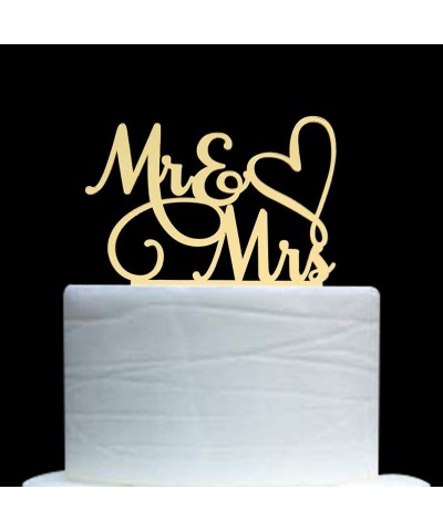 Mr and Mrs Cake Topper Bride and Groom Sign Wedding / Engagement Cake Toppers Decoration Mirror Gold Acrylic $18.72 Kids' Par...