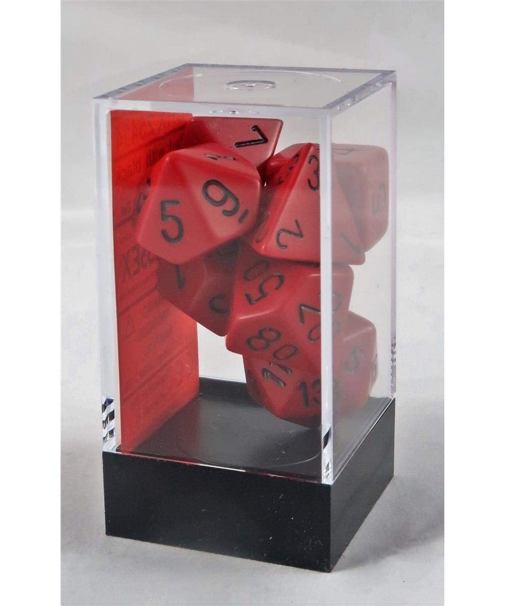 Polyhedral 7-Die Opaque Dice Set - Red with Black $17.37 Game Accessories