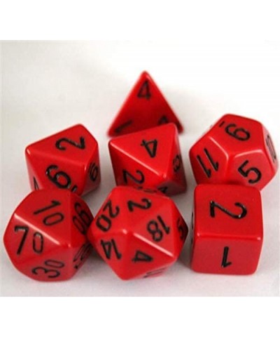 Polyhedral 7-Die Opaque Dice Set - Red with Black $17.37 Game Accessories