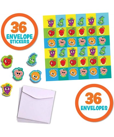 36 Pack Make-a-Face Valentines Day Cards Craft for kids with Fruit Design Valentine's Greeting Cards Valentine Classroom Exch...