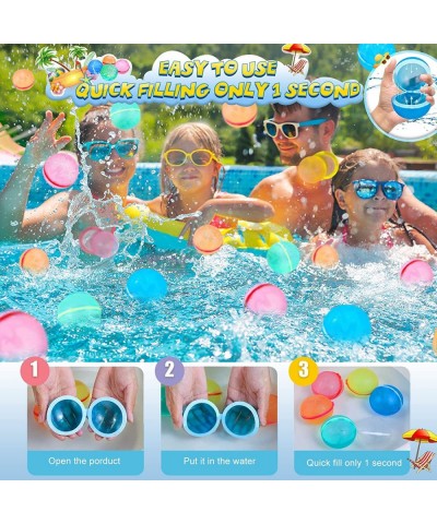 Reusable Water Balloons 12PCS Refillable Magnetic Water Balloons Quick Fill Happy Water Bombs Splash Ball for Kids Adults Wat...