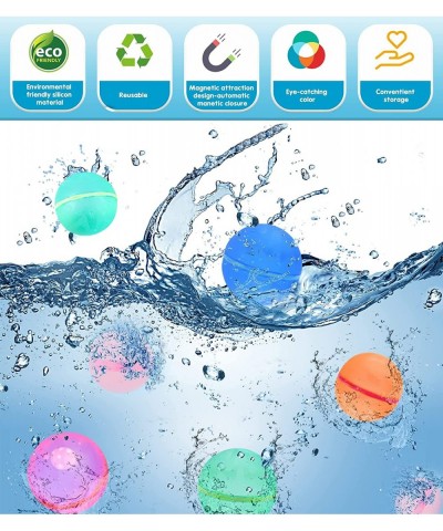 Reusable Water Balloons 12PCS Refillable Magnetic Water Balloons Quick Fill Happy Water Bombs Splash Ball for Kids Adults Wat...