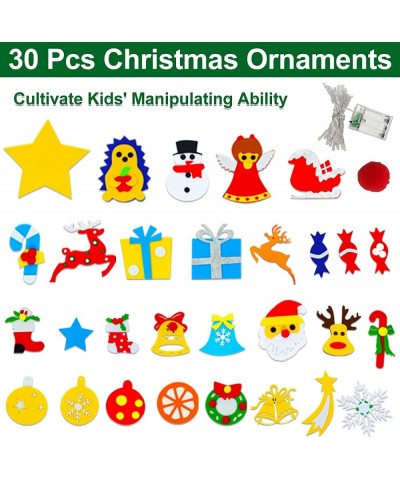 3.8 Ft Snowman Felt Christmas Tree for Kids Wall DIY Felt Christmas Craft Kits with Colored String Lights + 30 Ornaments for ...