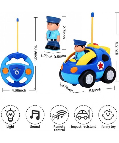 My First RC Cartoon Police Car Vehicle 2-Channel Remote Control Toy - Music Lights and Sound for Baby Toddlers Kids $34.17 Ki...