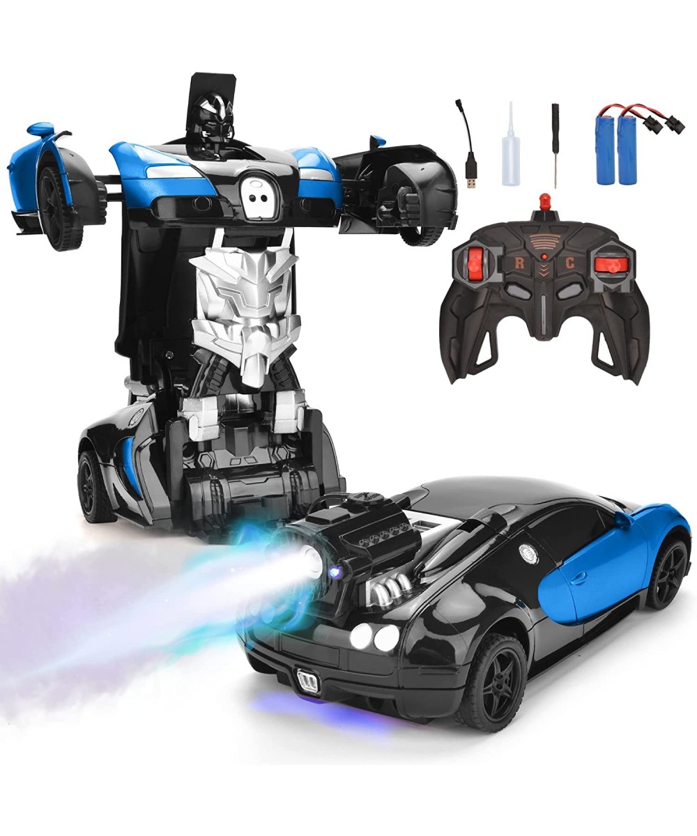 New RC Transformers Sprayed Car for Boys 4-7 Remote Control Robot with Water Mist Light Deformation Car Toys with One Button ...