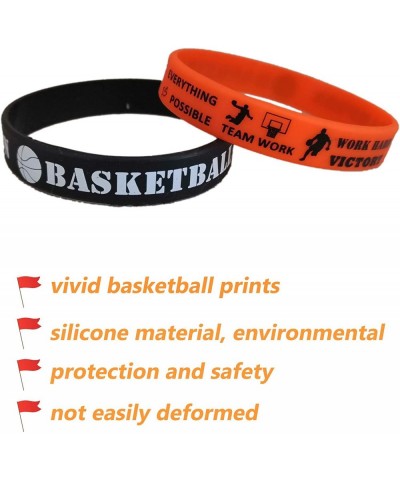 24PCS Basketball Silicone Wristbands Bracelets Keychain-Basketball Party Favors and Supplies for Boys/Girls/Carnival/Events/G...