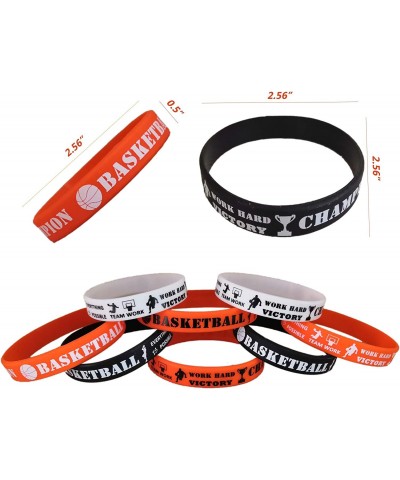 24PCS Basketball Silicone Wristbands Bracelets Keychain-Basketball Party Favors and Supplies for Boys/Girls/Carnival/Events/G...