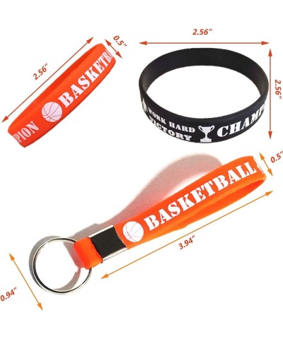 24PCS Basketball Silicone Wristbands Bracelets Keychain-Basketball Party Favors and Supplies for Boys/Girls/Carnival/Events/G...