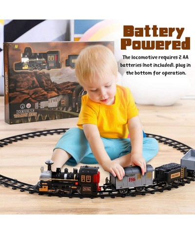 Electric Train Set for Kids Battery-Powered Train Toys Include Locomotive Engine 3 Cars and 10 Tracks Classic Toy Train Set H...