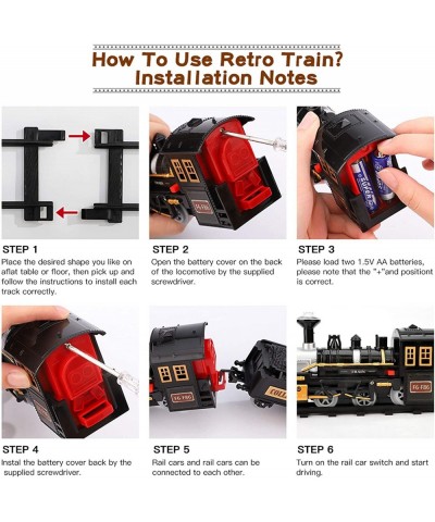 Electric Train Set for Kids Battery-Powered Train Toys Include Locomotive Engine 3 Cars and 10 Tracks Classic Toy Train Set H...