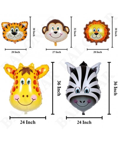 5pcs 32 Inch Tiger Lion Zebra Monkey Graffe Foil Balloons Animal Balloons for Child Birthday Party Supplies Cute Baby Shower ...