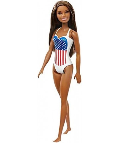 Barbie Doll USA Olympic Swimmer - African American Nikki Wearing White Swimming Suit with United States Flag Inspired Print ~...