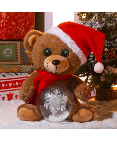 10 Inch Christmas Bear Stuffed Animals Plush Led Musical Plush Glow Singing Bear Toys for Christmas Graduation Baby Shower Bi...