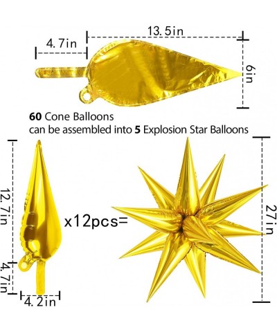 Big Starburst Balloons Explosion 26 Inch 60 Pieces Star Foil Balloons Magic Star Balloon 12 Point Spike Balloons for Wedding ...