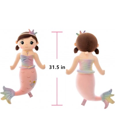 Cute Colorful Mermaid Princess Plush Toy Pillow 80 cm Kawaii Super Soft Large Dolls Big Kids Animal Plushie Toys Figure Toy f...