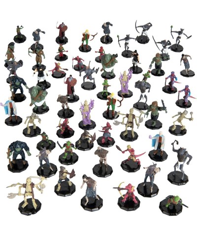 56 Painted Fantasy Mini Figures- All Unique Designs- 1" Hex-Sized Compatible with DND Dungeons and Dragons & Pathfinder and R...