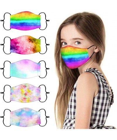 Kids Face Mask Reusable 5PC Kids Face Mask Tie Dye Print Cartoon Washable Cotton Face Masks for Kids Boys Girls $25.80 Kids' ...