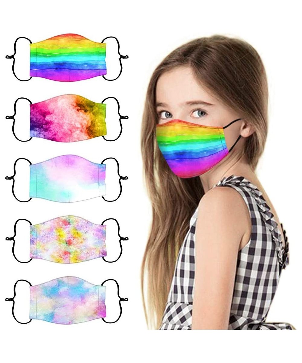 Kids Face Mask Reusable 5PC Kids Face Mask Tie Dye Print Cartoon Washable Cotton Face Masks for Kids Boys Girls $25.80 Kids' ...