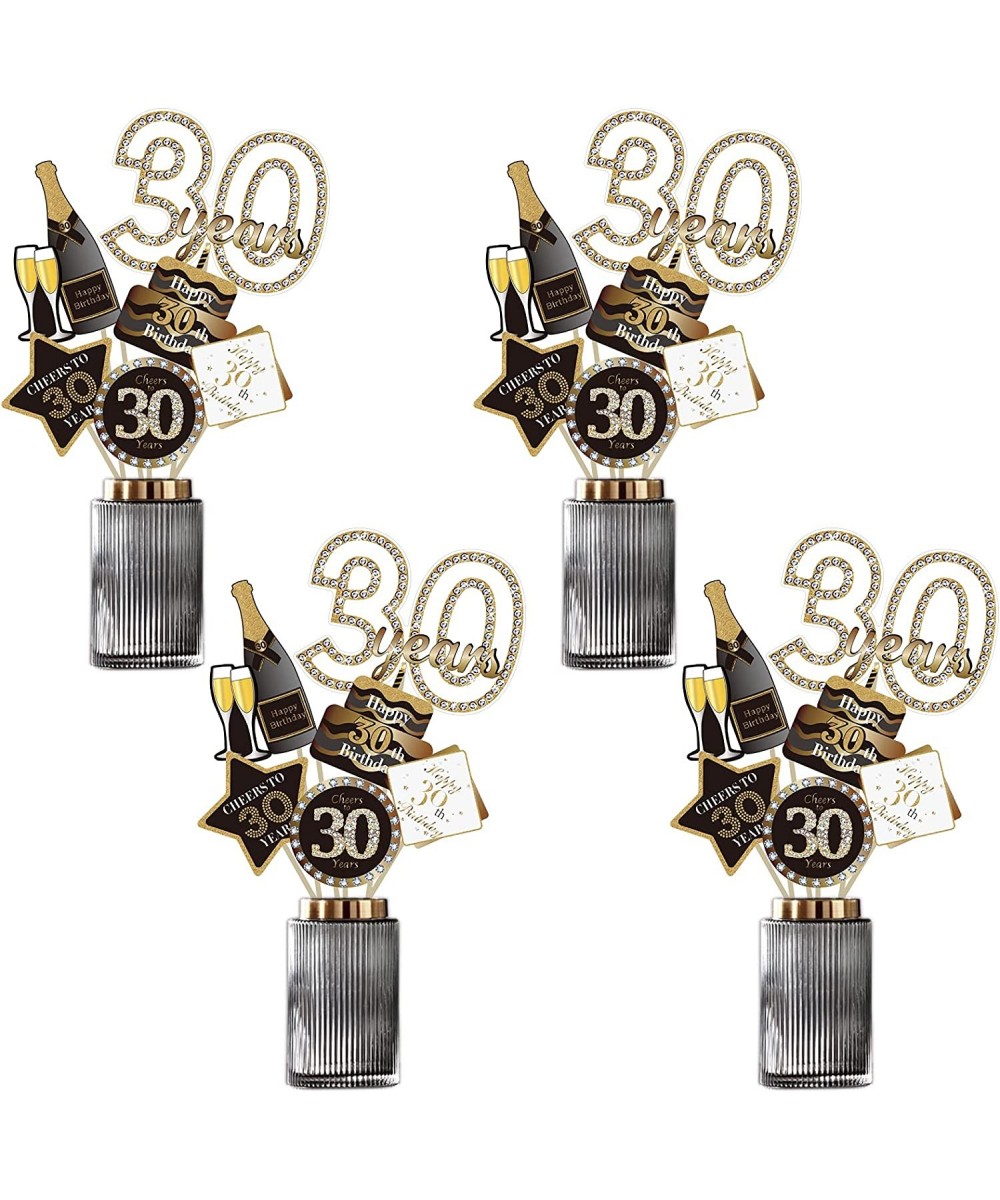 Black and Gold 30th Birthday Party Centerpiece Sticks 30th Birthday Table Toppers 30th Birthday Party Decorations Favors Supp...