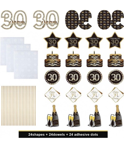 Black and Gold 30th Birthday Party Centerpiece Sticks 30th Birthday Table Toppers 30th Birthday Party Decorations Favors Supp...